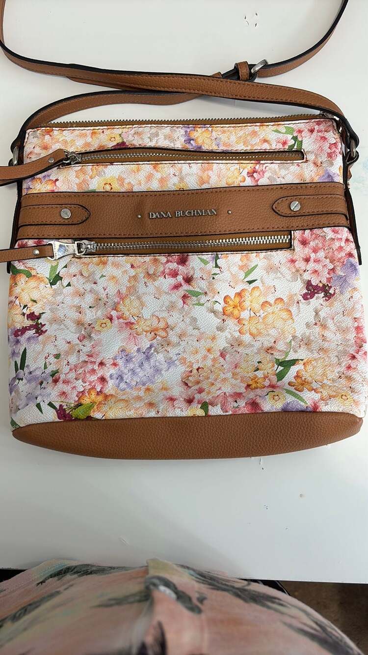 Dana Buchman Floral Multi-Zipper Crossbody Bag